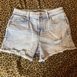 BCBGeneration Light Blue Distressed Jean Shorts
